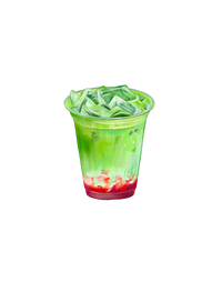 Iced Strawberry Isuzu Matcha Milk